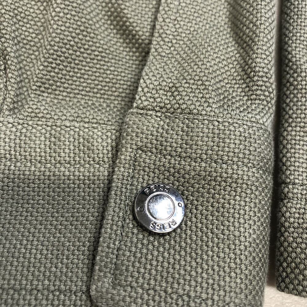 Reiss Men’s Nico Cotton Press Stud Overshirt Small Olive Green 100% Cotton - Picture 9 of 10
